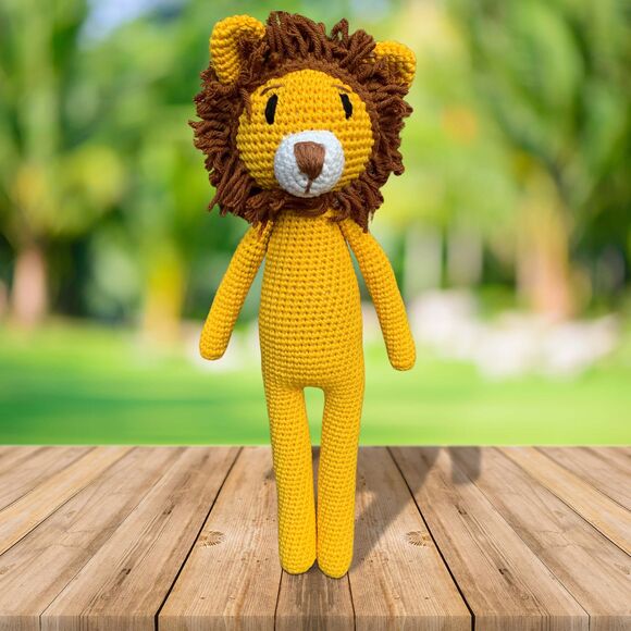 Handmade Crochet Lion Plush Toy for Nursery Décor - Picture 1 of 3